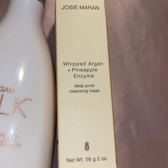 Josie Maran Argan Milk Hydrating Body Renewal Serum+Pore Cleansing Mask+Headband - Picture 4 of 6